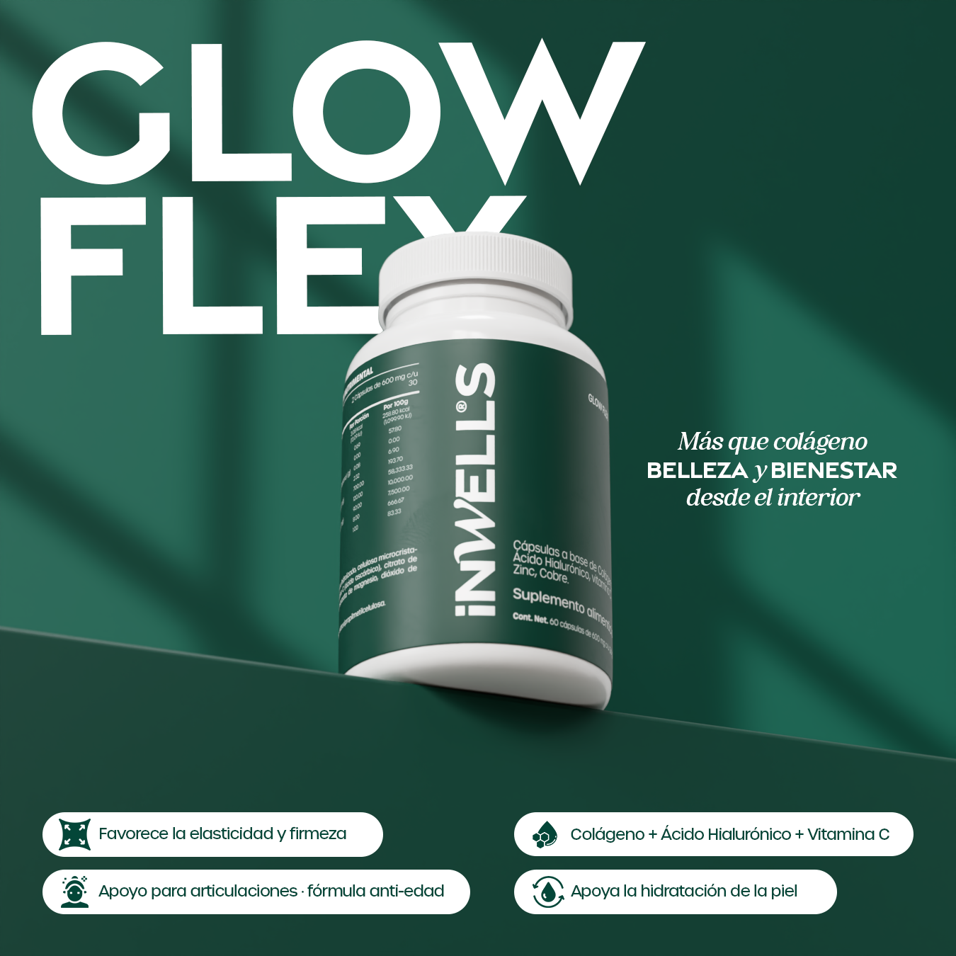 Glow Flex — Colágeno + Ácido Hialurónico + Vitamina C