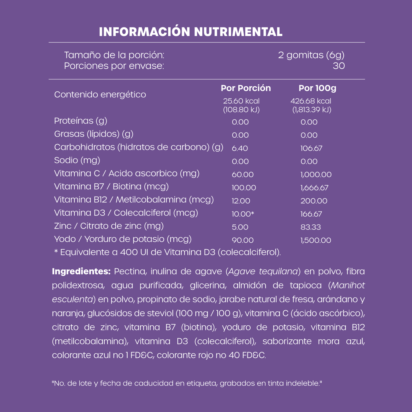 Gomitas Veganas Multivitamínicas — Sabor Mora Azul