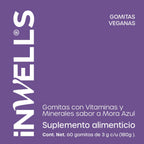Gomitas Veganas Multivitamínicas — Sabor Mora Azul